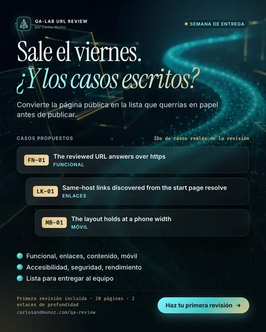 La entrega está cerca y nadie ha escrito los casos de prueba. ¿Te suena?