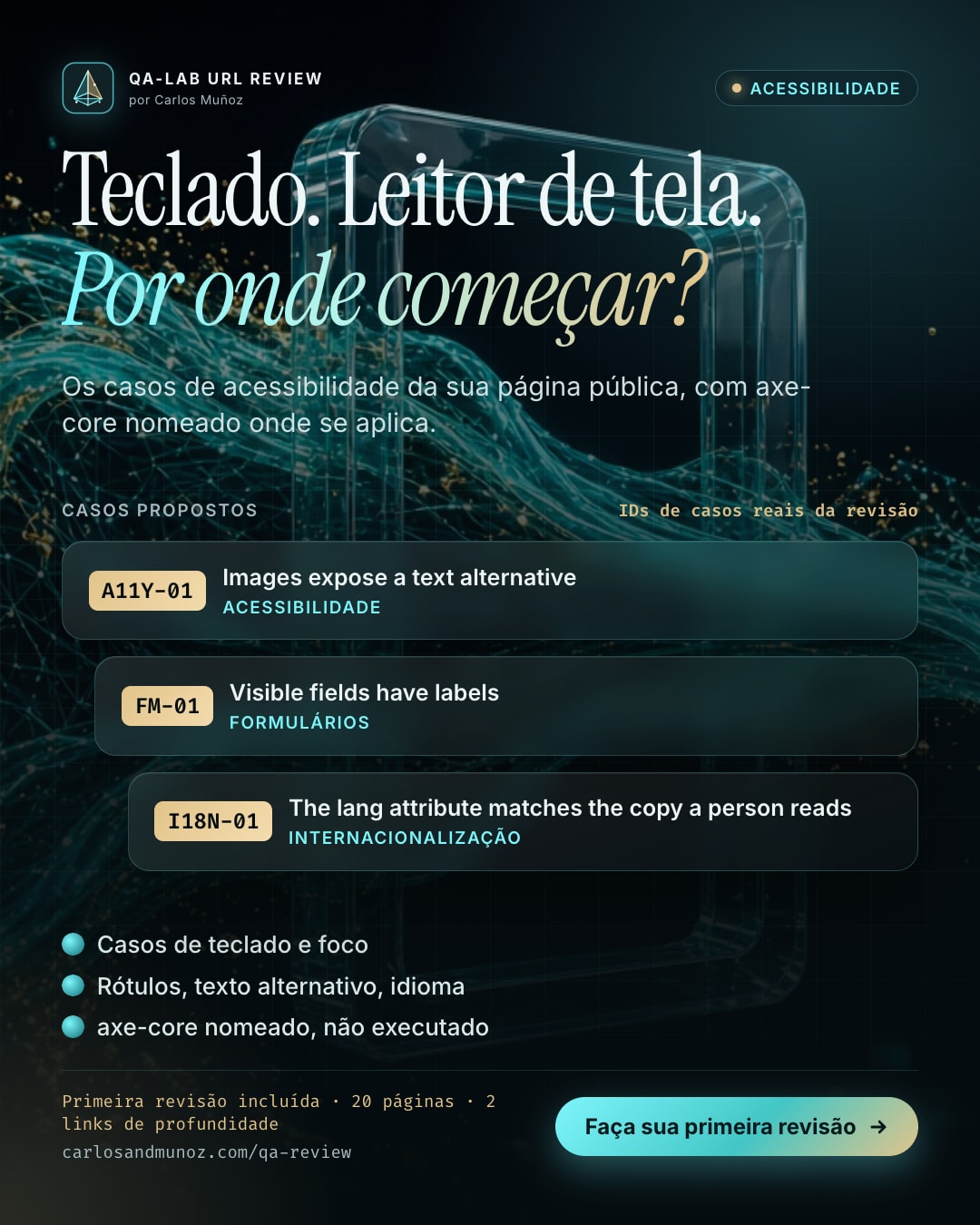 Perguntaram se o site funciona com teclado e leitor de tela. Por onde você começaria?
