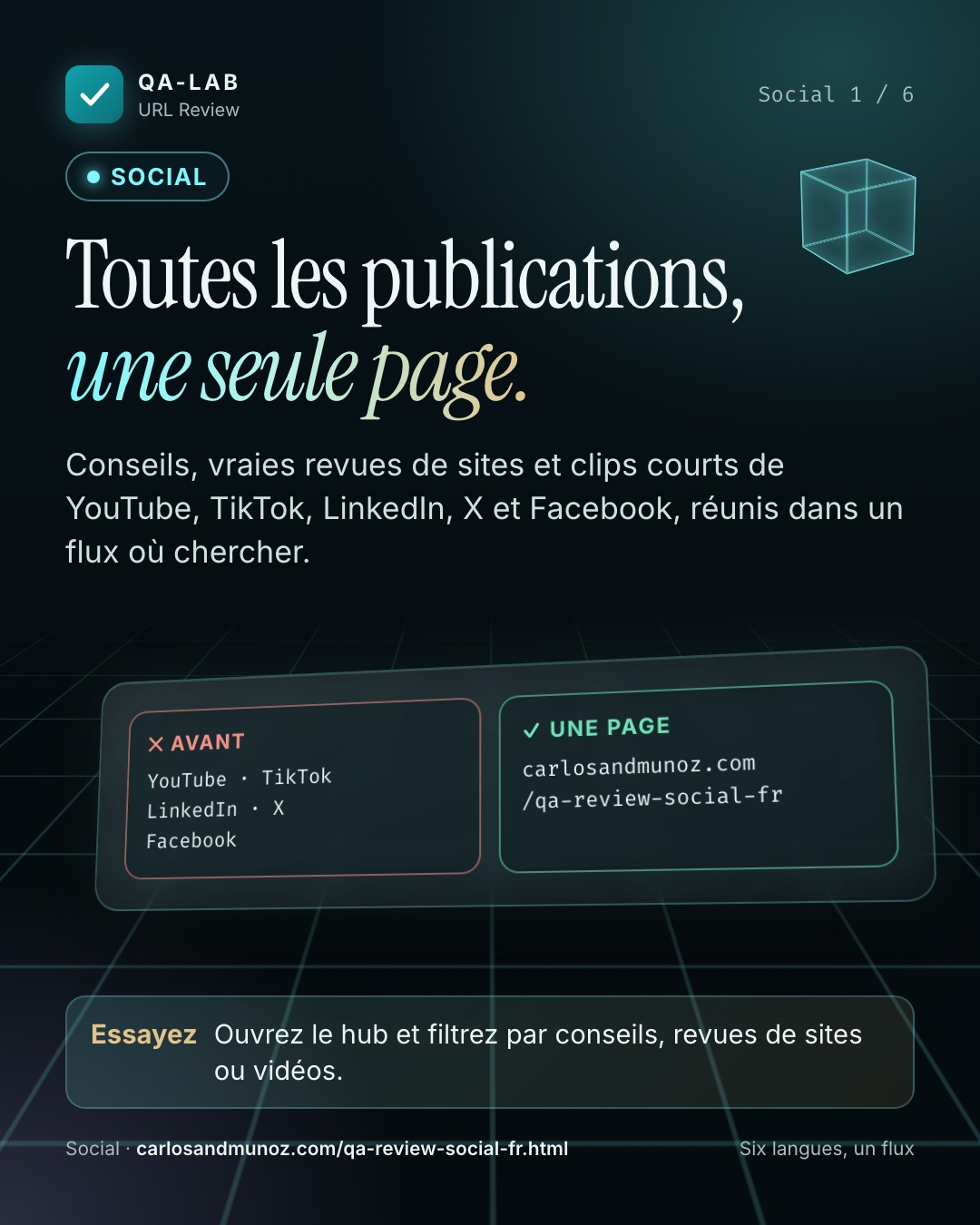Toutes les publications, une seule page.. Conseils, vraies revues de sites et clips courts de YouTube, TikTok, LinkedIn, X et Facebook, réunis dans un flux où chercher.